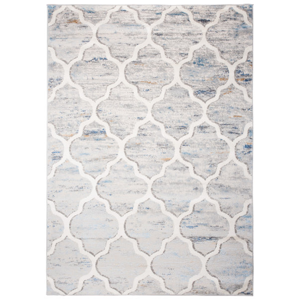 Marlow Home Co. Palo Flatweave Grey/Blue Rug Wayfair.co.uk